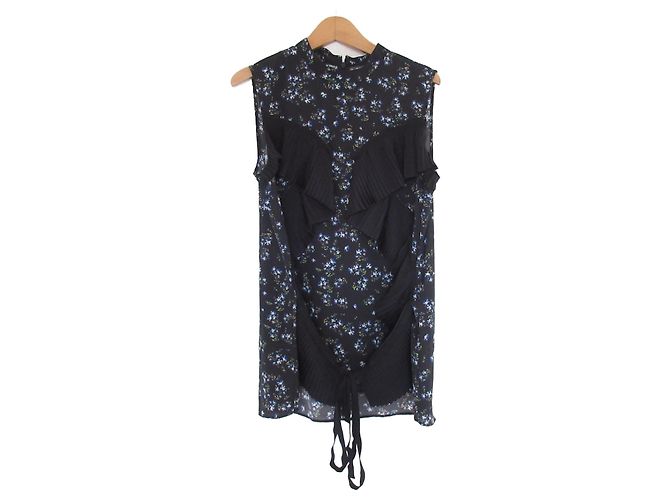 Autre Marque Ärmellose Bluse mit Blumenmuster LE CIEL BLEU Schwarz