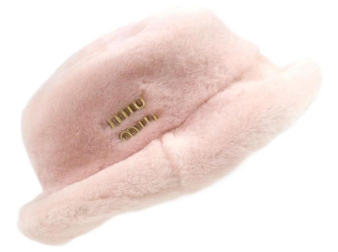 Miu Miu Sombrero bucket de shearling Mouton MIUMIU Rosa 