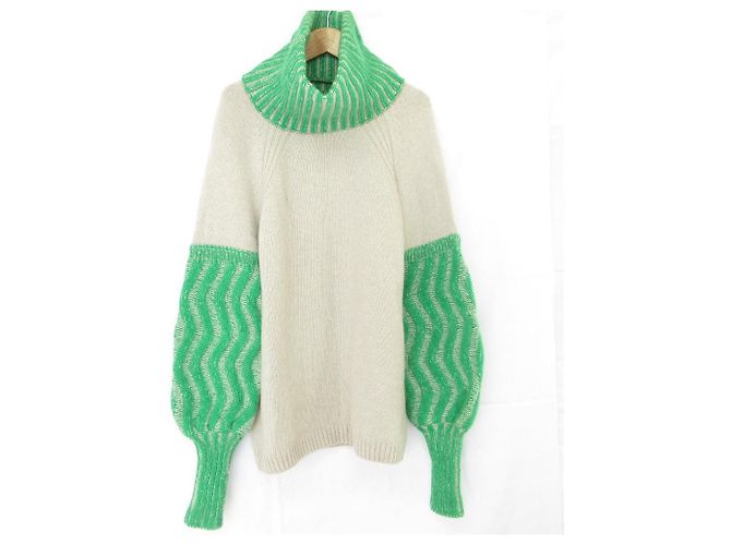 Max Mara Weekend HABITO Strickpullover 2in1 Beige Grün
