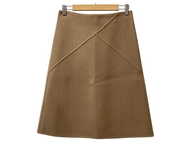 Autre Marque Gonna Flare Melton Drawer Beige