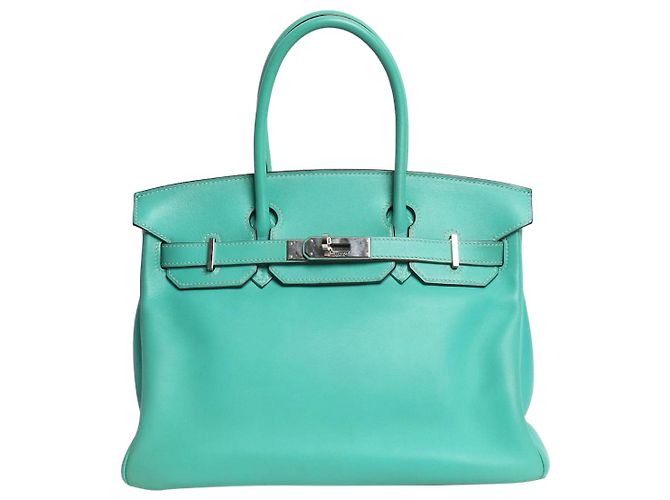 Hermès Turquoise 2008 Birkin 30 bag in Swift leather Blue