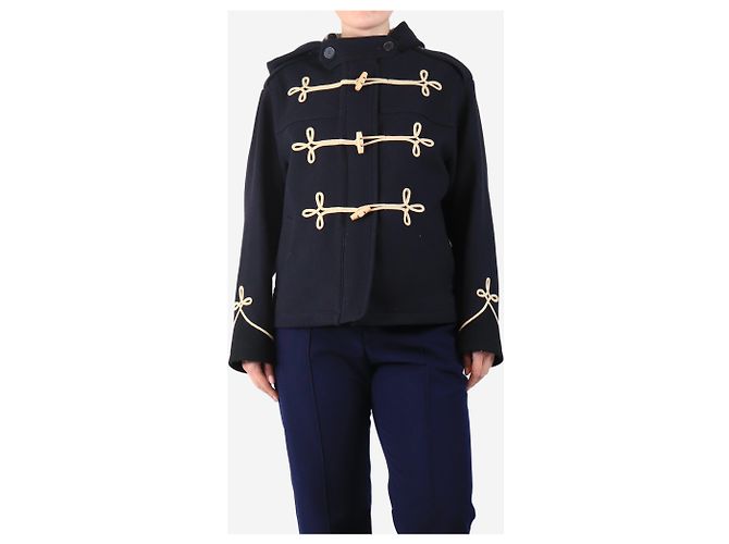 The Kooples Navy hooded duffle peacoat - size UK 8 Navy blue