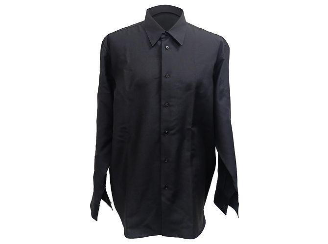 Camisa Jil Sander em lã preta Preto