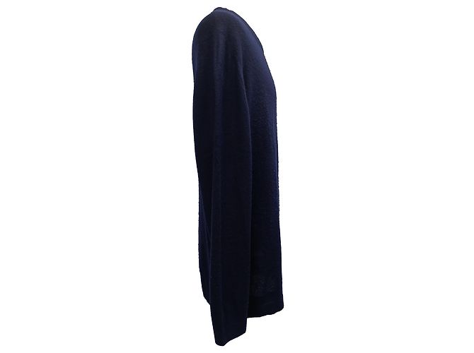 Loro Piana Strickpullover aus marineblauem Kaschmir mit Rundhalsausschnitt