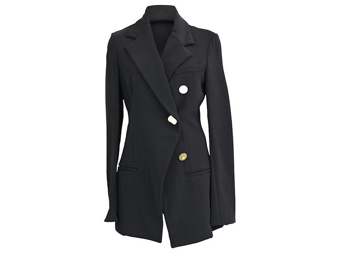 Proenza Schouler Decorative-Buttoned Blazer in Black Viscose