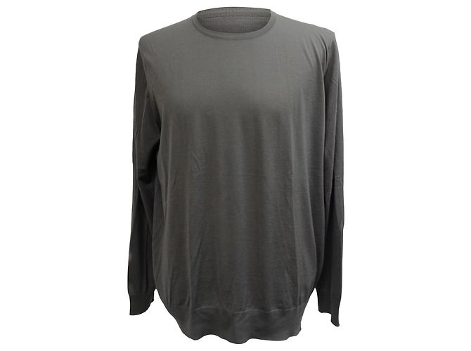 Prada Rundhals-Sweatshirt aus grauer Schurwolle