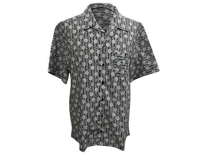 Camisa com estampa geométrica Dolce & Gabbana em algodão preto e branco