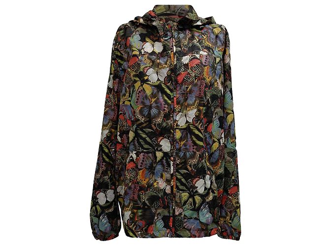 Valentino Garavani Camubutterfly Printed Windbreaker Jacket in Multicolor Polyester Multiple colors