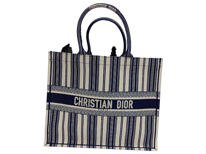Christian Dior Gran Tote Dior en algodón azul marino
