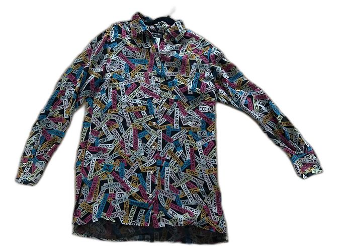 Blusa Chanel in seta multicolore