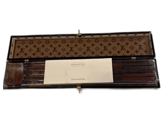 Louis Vuitton Baguettes 25th Anniversary Wood Tableware Dark brown