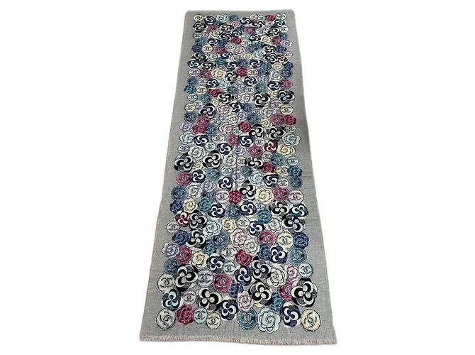 Écharpe Chanel en cachemire multicolore gris