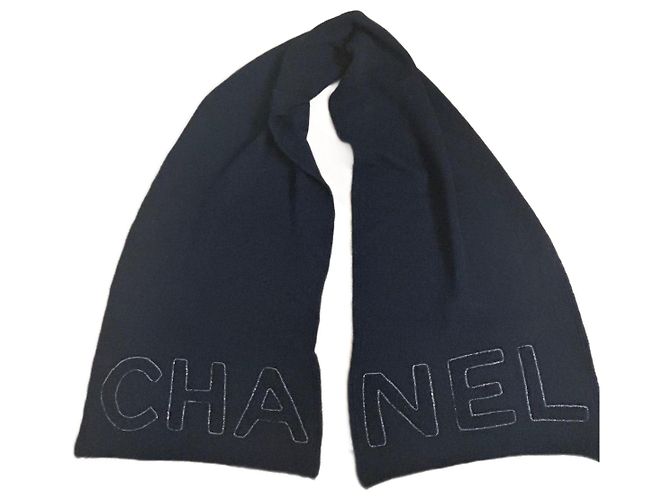 Sciarpa Chanel nera in cashmere Nero 