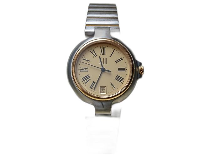 Alfred Dunhill Relógio de quartzo retrô, Dunhill ref. 6 QMSM 228767 Swiss Made Prata Dourado