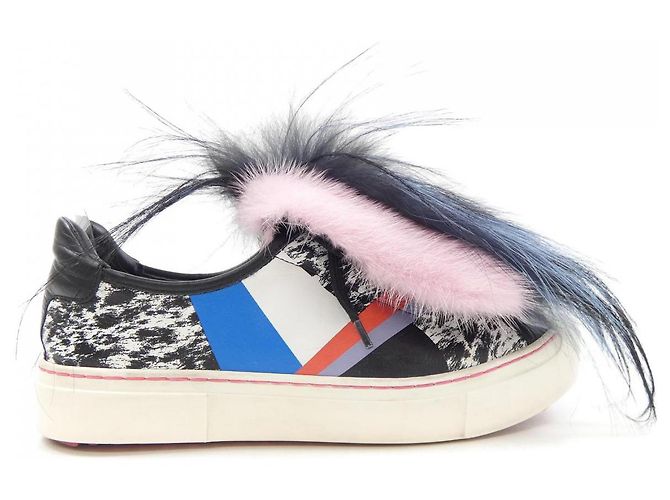 Fendi Sneakers Black Pink White
