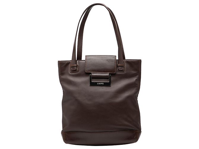 Bolsa tote de couro marrom LOEWE Castanho escuro