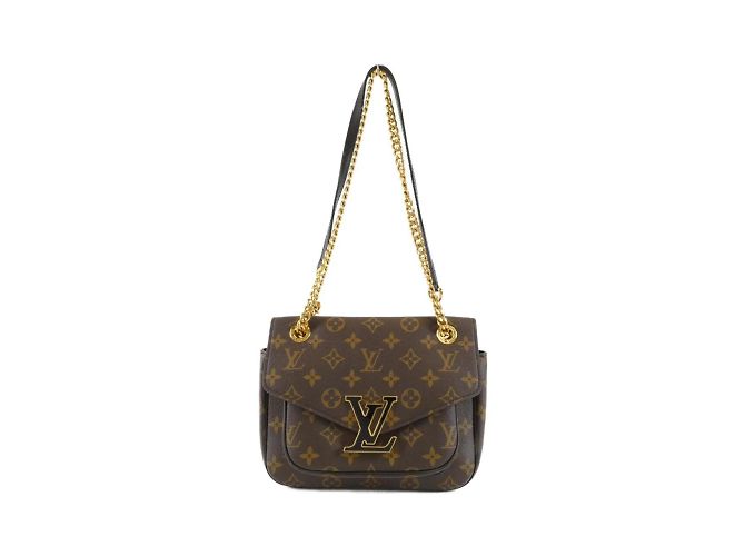 Louis Vuitton Monogram Passy Shoulder Bag Brown