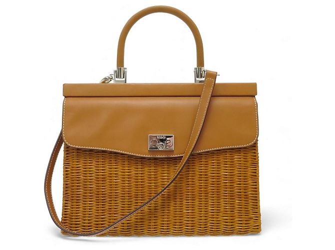 NEUE RODO WILLOW PARIS MITTLERER HANDTASCHE AUS KAMELFASER MIT SCHULTERGURT Braun