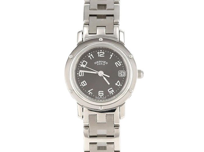Reloj de cuarzo de acero inoxidable Hermès Clipper CL4.210