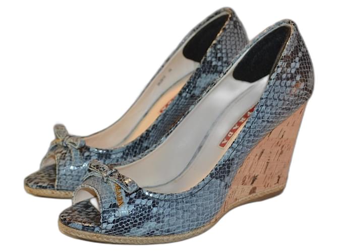 Prada Python Print Leather Mules Multiple colors 