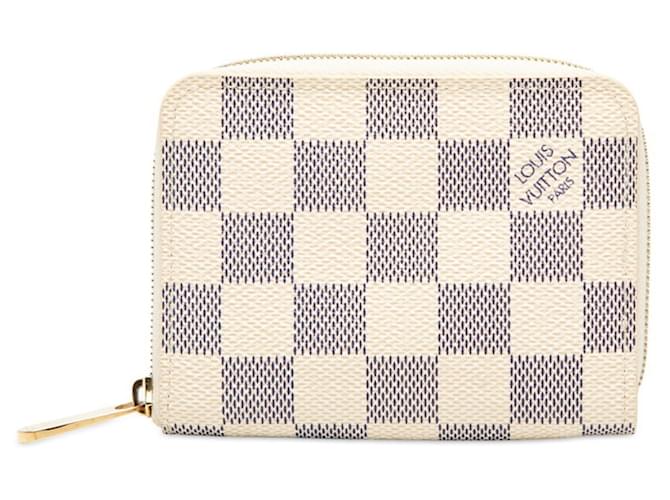 Louis Vuitton Damier Azur Zippy Coin Purse White Leather Plastic  ref.2656817