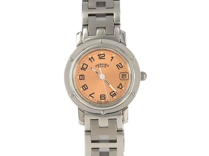 Montre à quartz en acier inoxydable Hermès Clipper CL4.210 