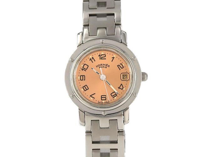 Montre à quartz en acier inoxydable Hermès Clipper CL4.210