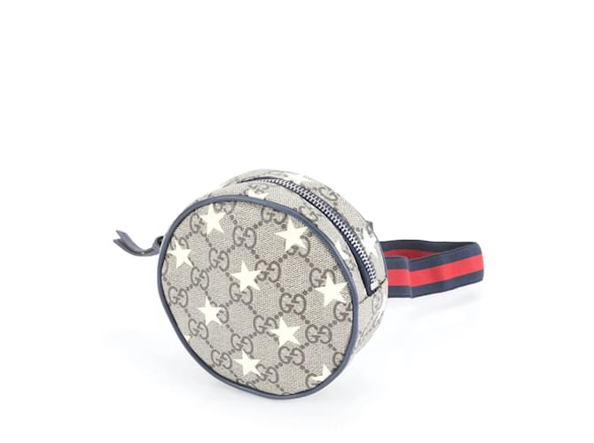 Gucci GG Supreme Star Leather Waist Bag Brown Cloth  ref.2657405