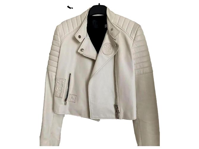 Increíble chaqueta de cuero Dior Blanco