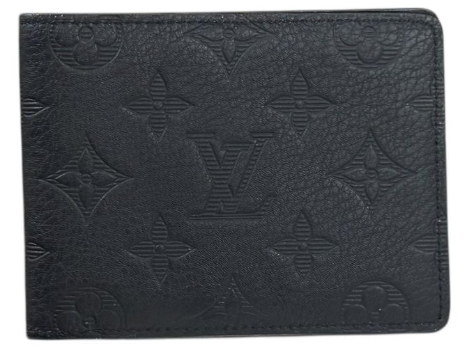 Louis Vuitton Portefeuille Multiple Monogram Taurillon Bifold Wallet Black