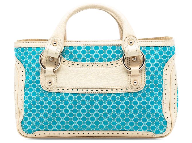 Céline Celine Blue Macadam Canvas Boogie Handbag