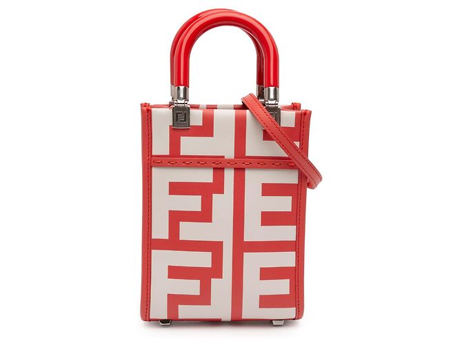 Fendi Mini Tote Sunshine Shopper em Couro Branco Marc Jacobs