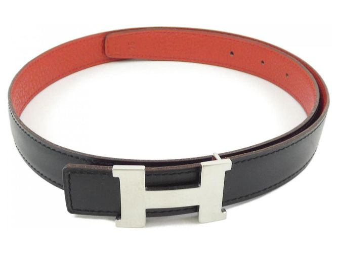Ceinture réversible Mini Constance 24mm d'Hermès Noir Rouge