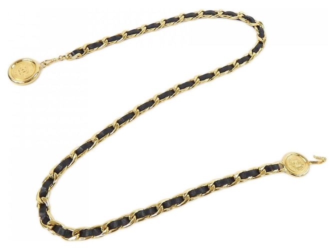 Cintura Standard Chanel in Nero e Oro D'oro
