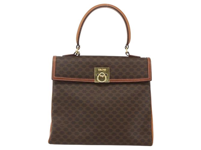 Céline Celine Vintage Macadam Canvas Small Braun