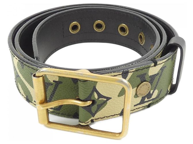 Ceinture Santur 35mm Monogram Louis Vuitton Noir Kaki