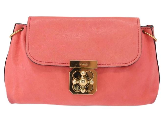 Chloé Bolsa transversal de couro Chloe Elsie Rosa