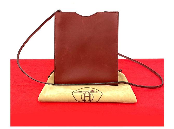 Hermès Oménite Box Calf Shoulder Bag Red
