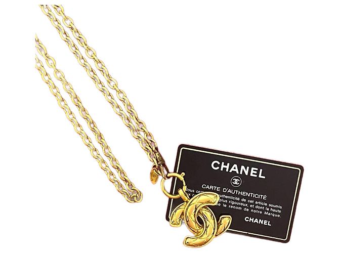 Timeless Colar Coco Mark da Chanel Dourado Metálico