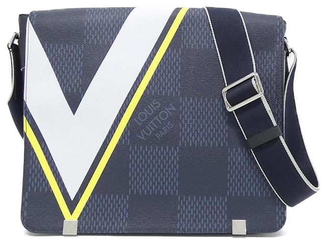 Louis Vuitton District MM Damier Cobalt Shoulder Bag Blue Cloth  ref.2659070