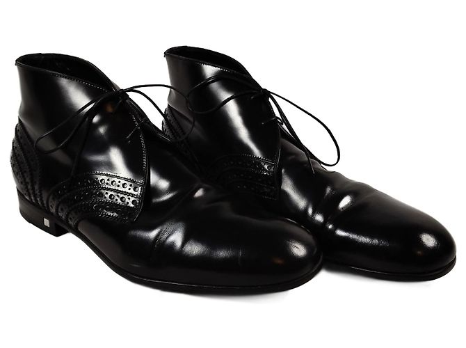 Louis Vuitton Derby Scarpe Alte Pelle Lucida Nera Nero