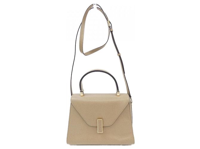 Mini bolsa de pele de vitelo macia Valextra Bege