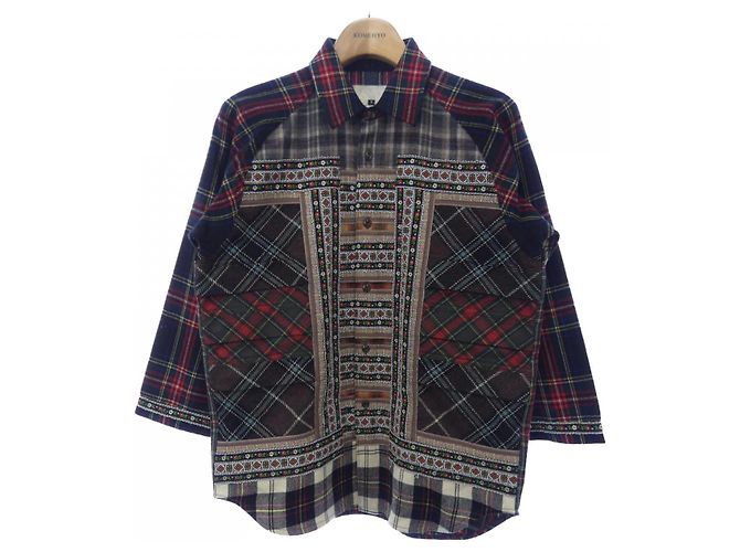 Autre Marque Camicia GANRYU Nero Rosso Beige Verde