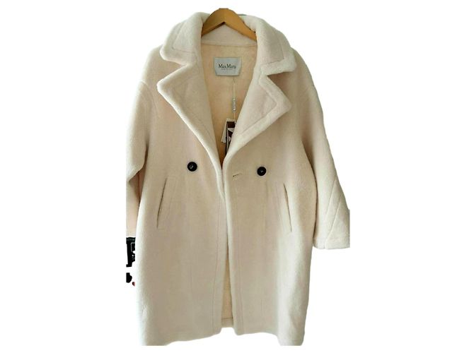 Max Mara Teddy Bear wool coat cream