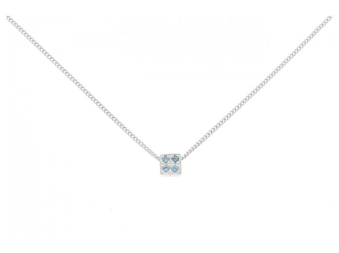 Autre Marque Au585 Weißgold-Diamant-Halskette Silber