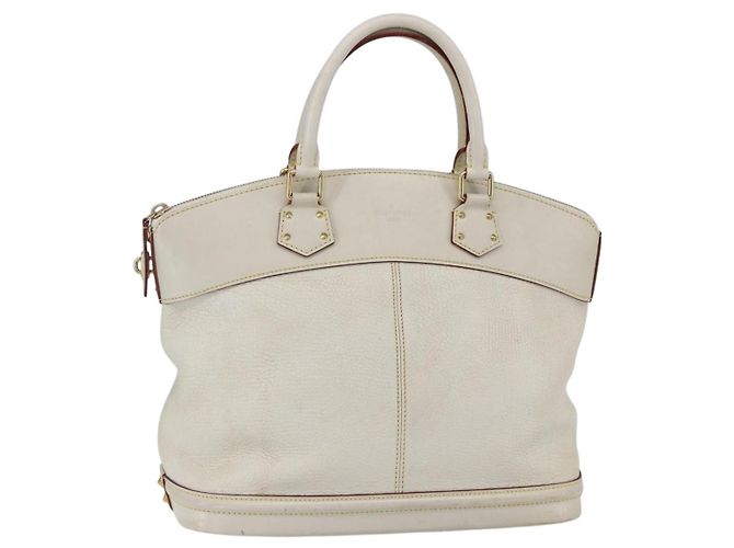 Bolsa de mão Louis Vuitton Suhali Lockit em couro PM Branco