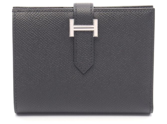 Billetera Compacta Béarn de Cuero Epsom Hermès Negro