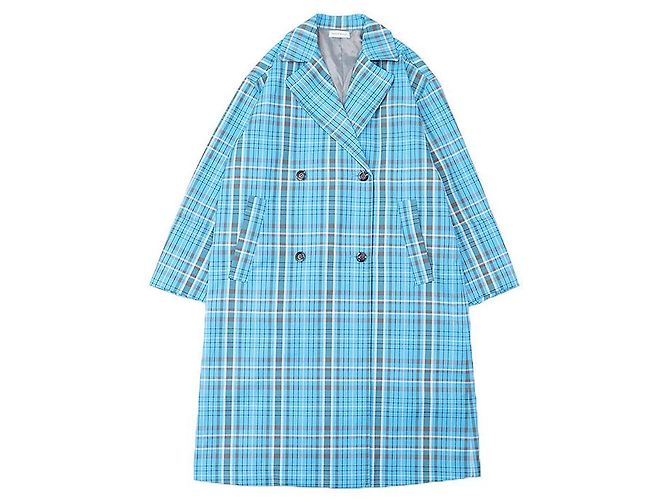 Autre Marque Maison Special Cotton Blend Coat Blue