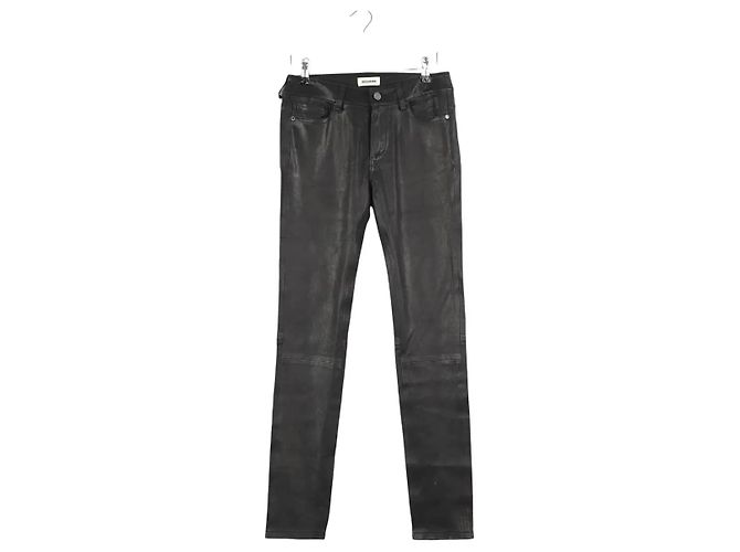 Zadig & Voltaire Pantalones slim de cuero negro