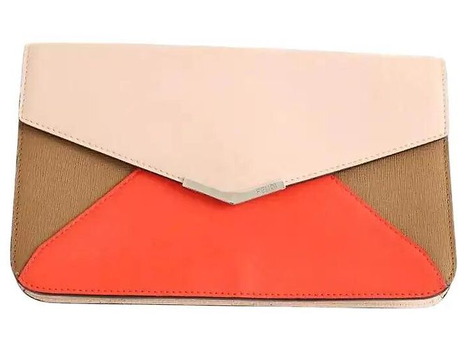Fendi Red leather clutch